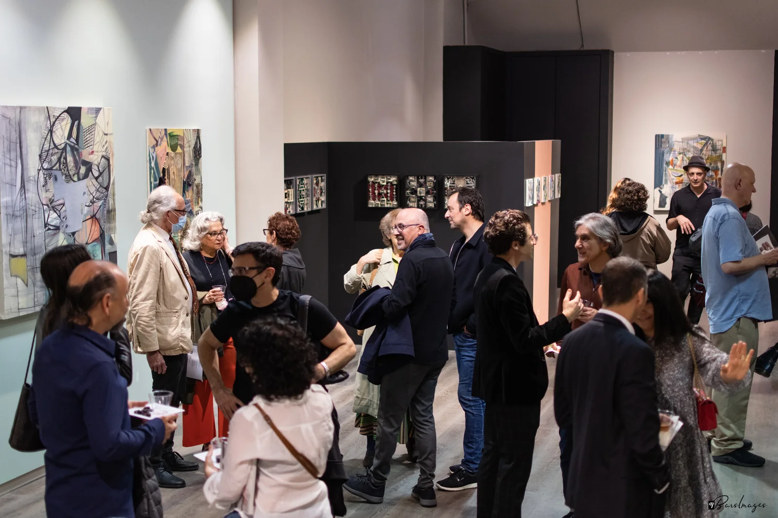 Visitors gathered at The Future of Things Passed exhibition.
