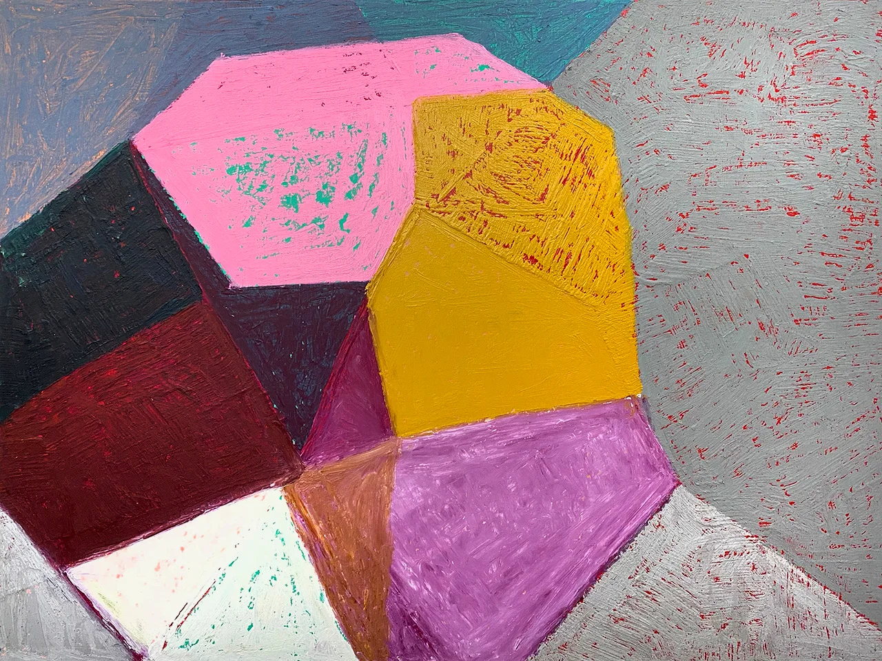 Melissa Dadourian — Pink Top, 2021 Oil and flashe on wood panel, 18" x 24"