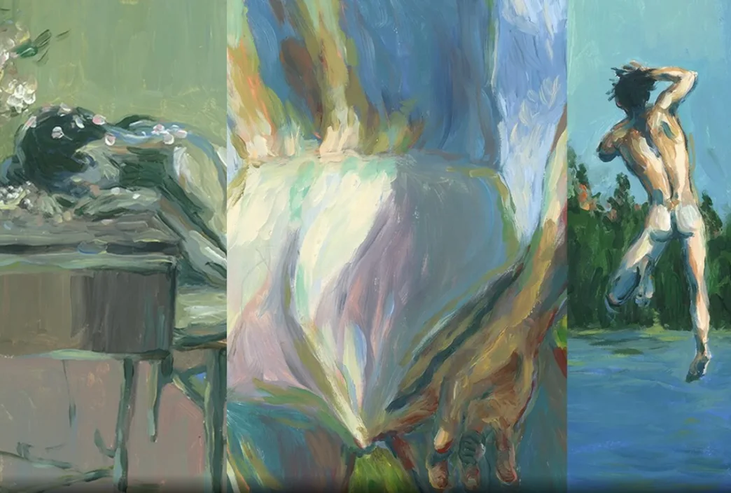 A painting of a reclining figure by Ruben Baghdasaryan.