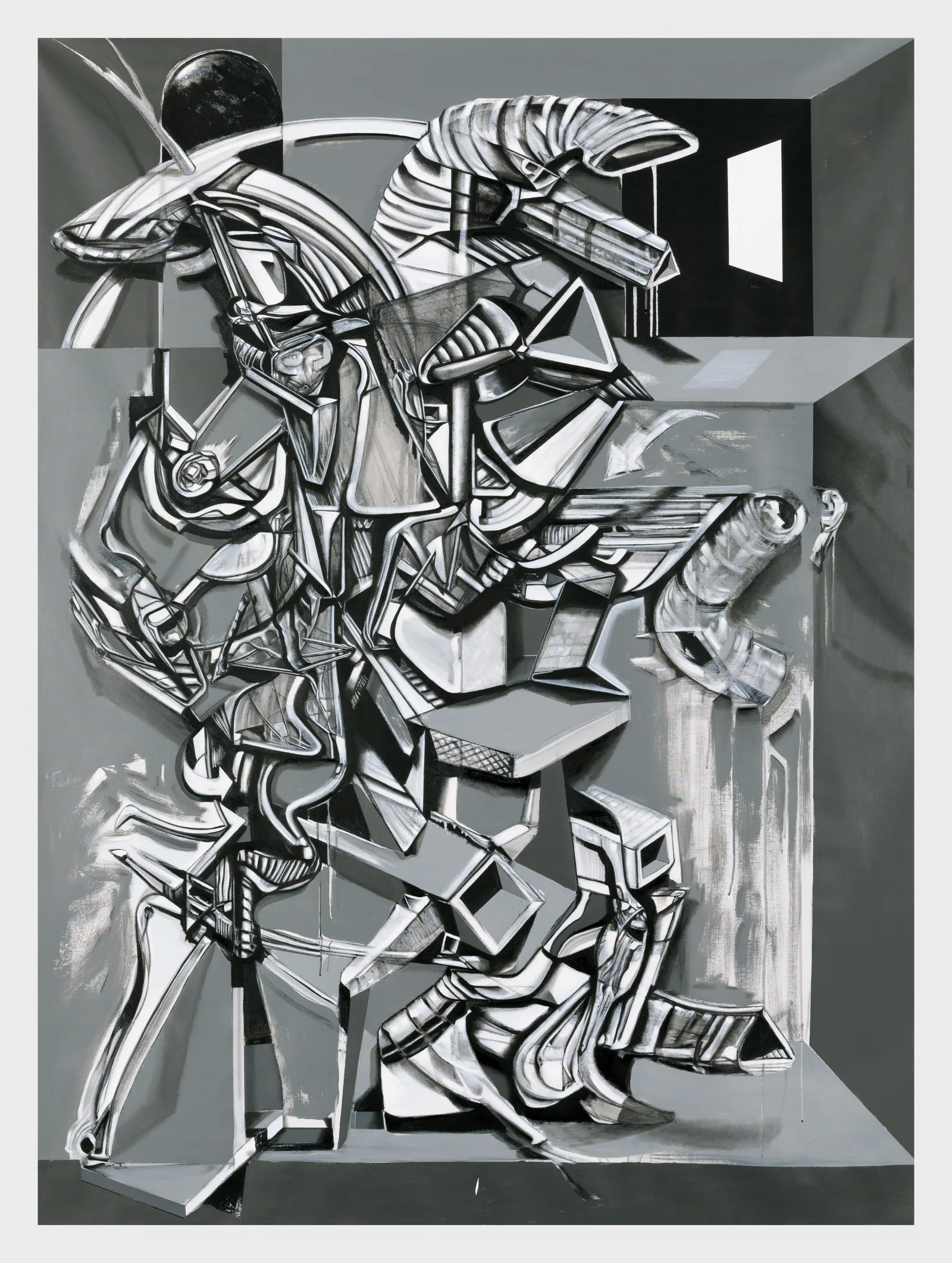Hypogeum, 2023 — Acrylic, charcoal and oil on canvas 52" x 70"