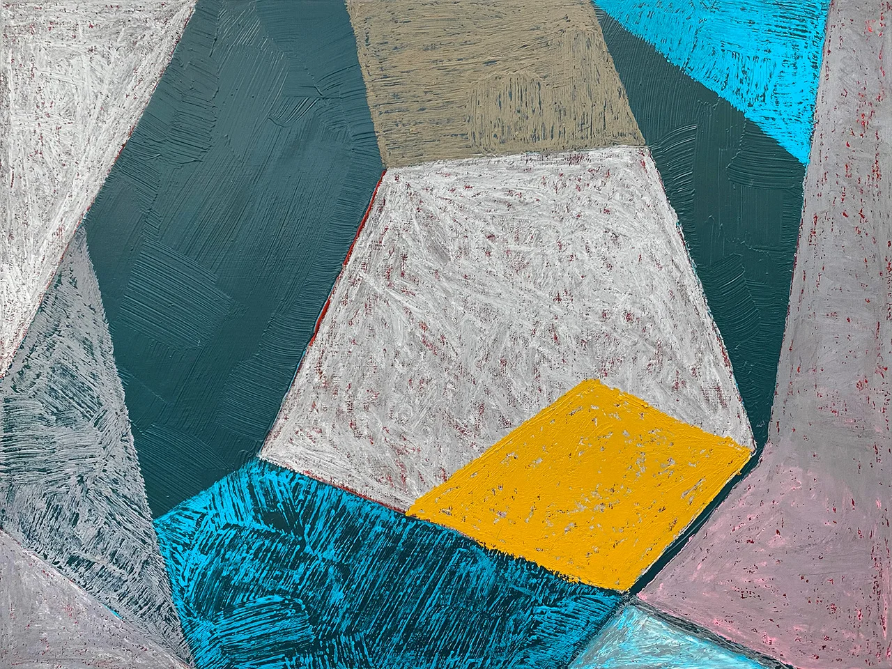 Melissa Dadourian — Silver Wall, 2021 Oil and flashe on wood panel, 18" x 24"