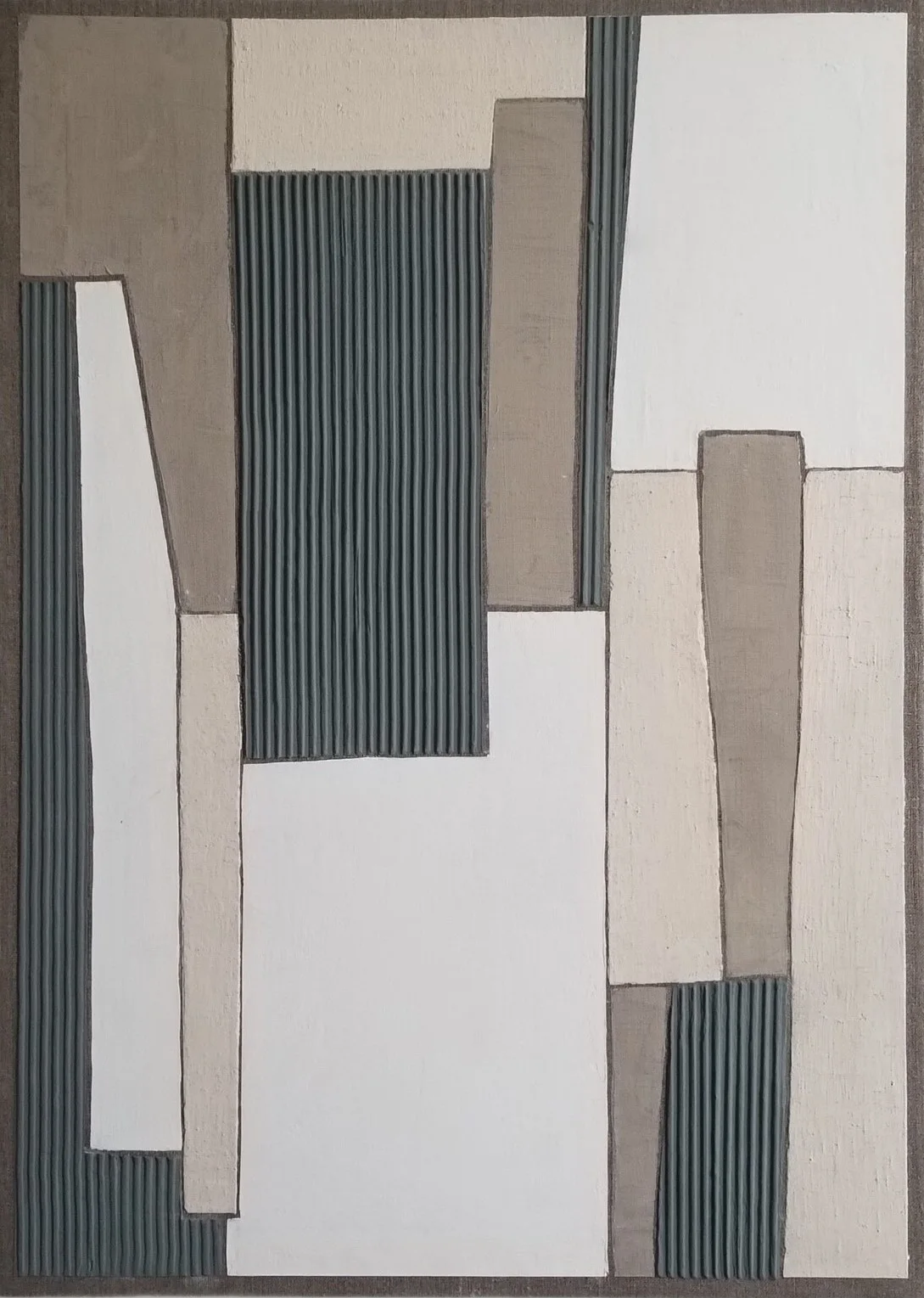 Worth Noting, 2021 — Plaster on Burlap, 20" x 28"