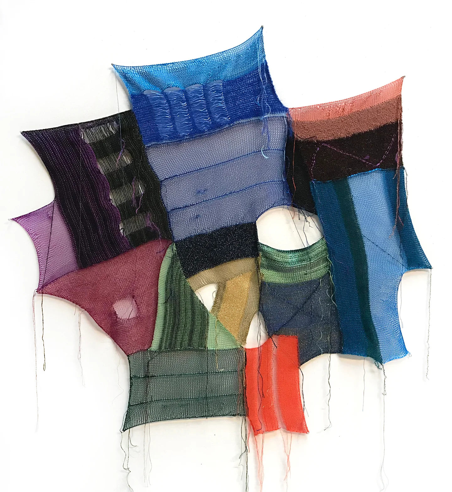 Melissa Dadourian — Soft Geometry No. 16, 2019 Various thread and yarn, nails on wall, 38" x 38"