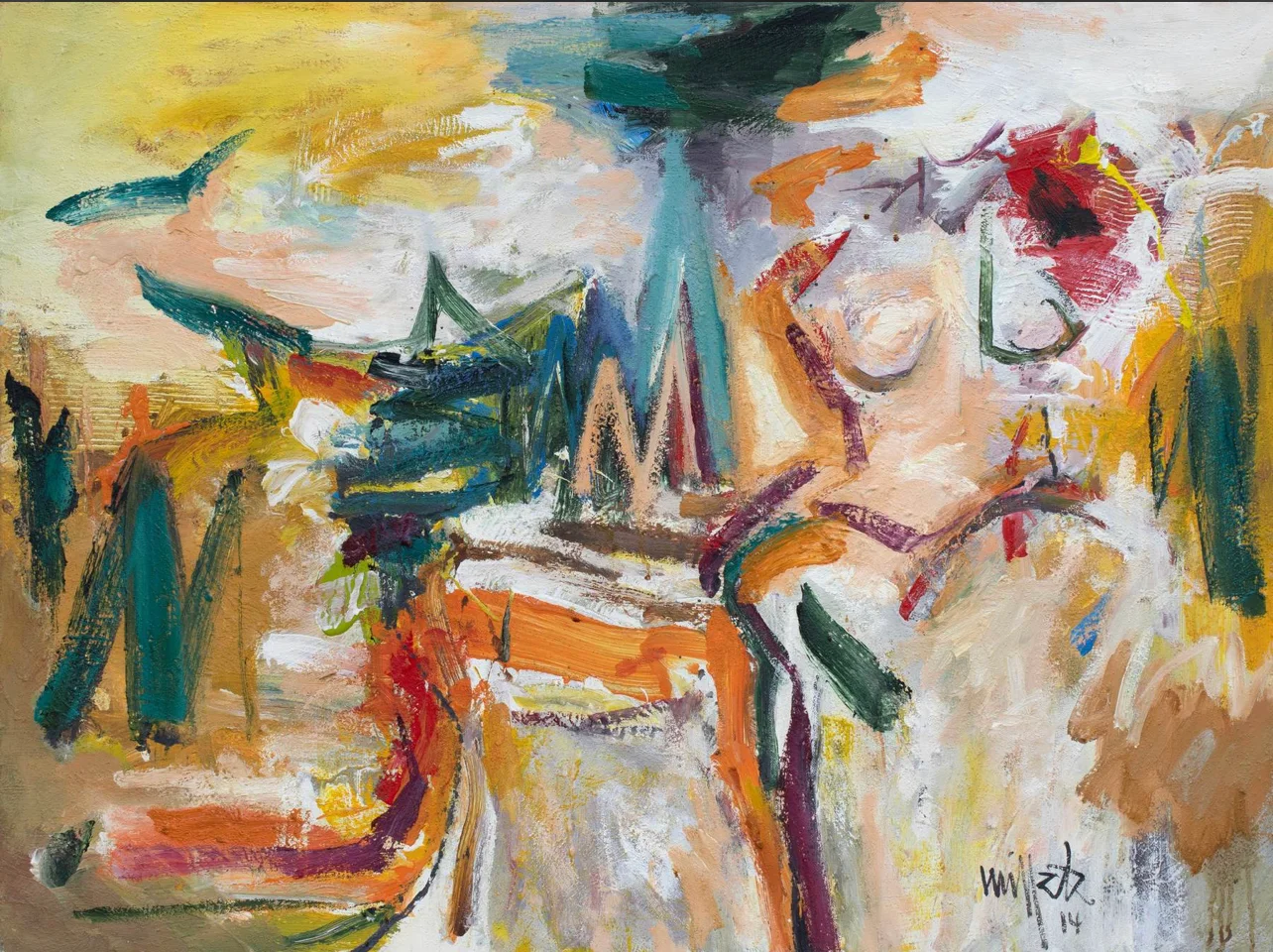 MISSAK TERZIAN — The Garden of Your Soul 2, 2014 Acrylic on canvas, 77 x 102 cm.