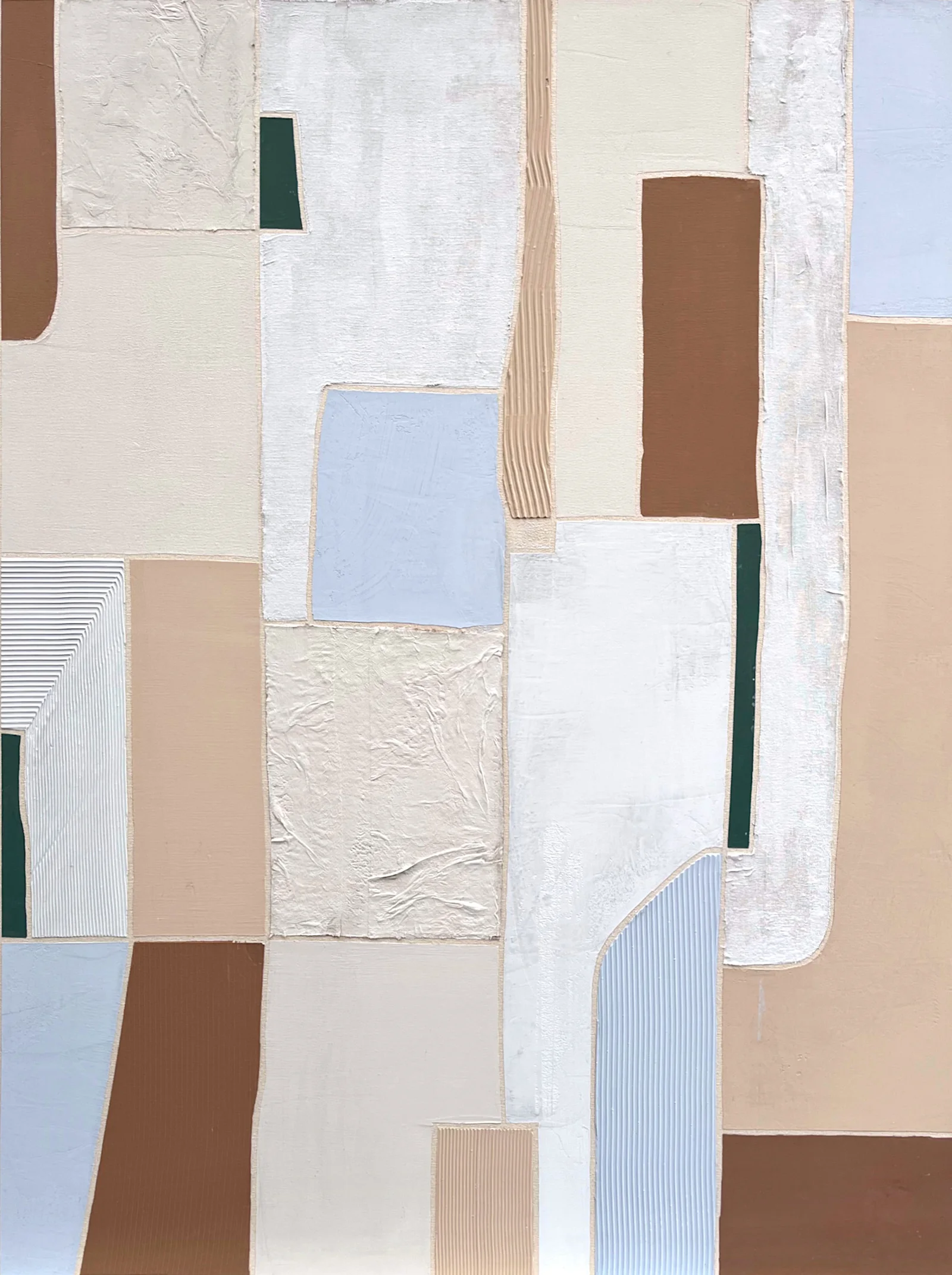 Gesso and liquid copper on unprimed upcycled canvas (reclaimed dowel frame) 30" x 24"