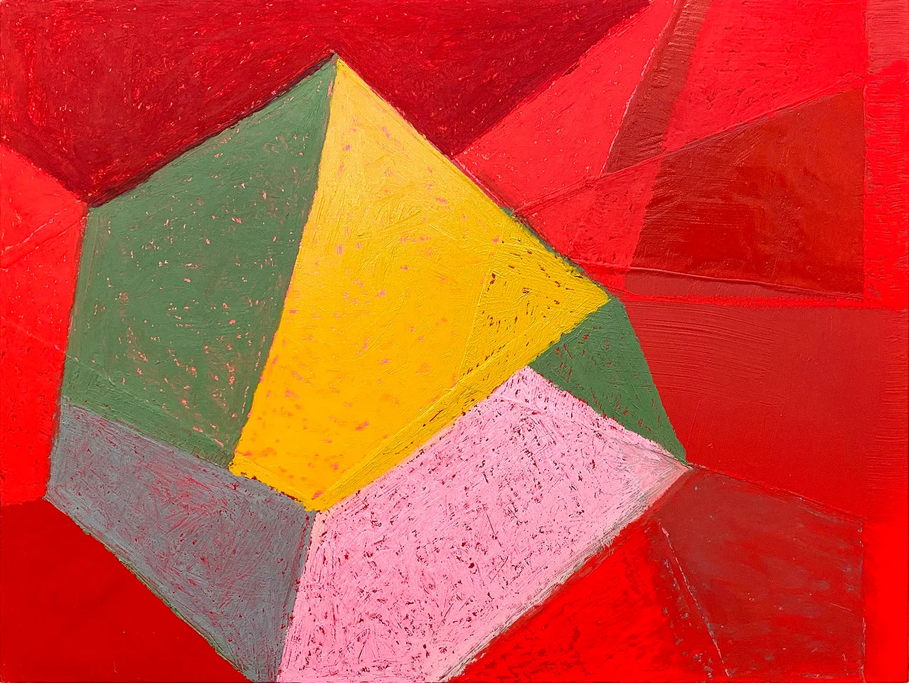 Melissa Dadourian — Red Wall, 2021 Oil and flashe on wood panel, 18" x 24"